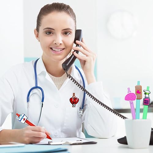 Miniatura 6 de 12 bolígrafos de enfermera, lindos bolígrafos esenciales para estudiantes de enfermería, incluye 10 recambios de repuesto para enfermeras,