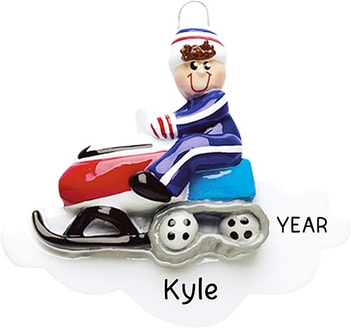 Adorno personalizado de motos de nieve 2022, adornos deportivos de invierno al aire libre para árbol de Navidad, snowboard, regalo de recuerdo para