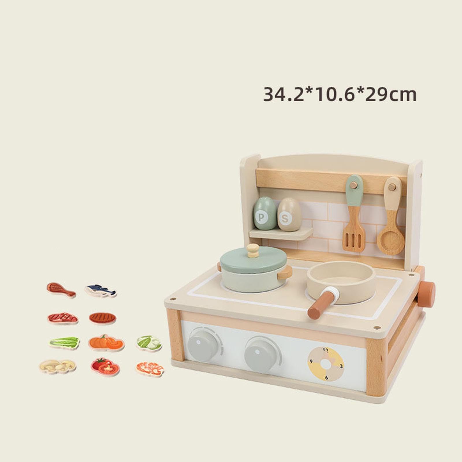Juego de Cocina de Madera Y Accesorios de Utensilios de Cocina para Niños en