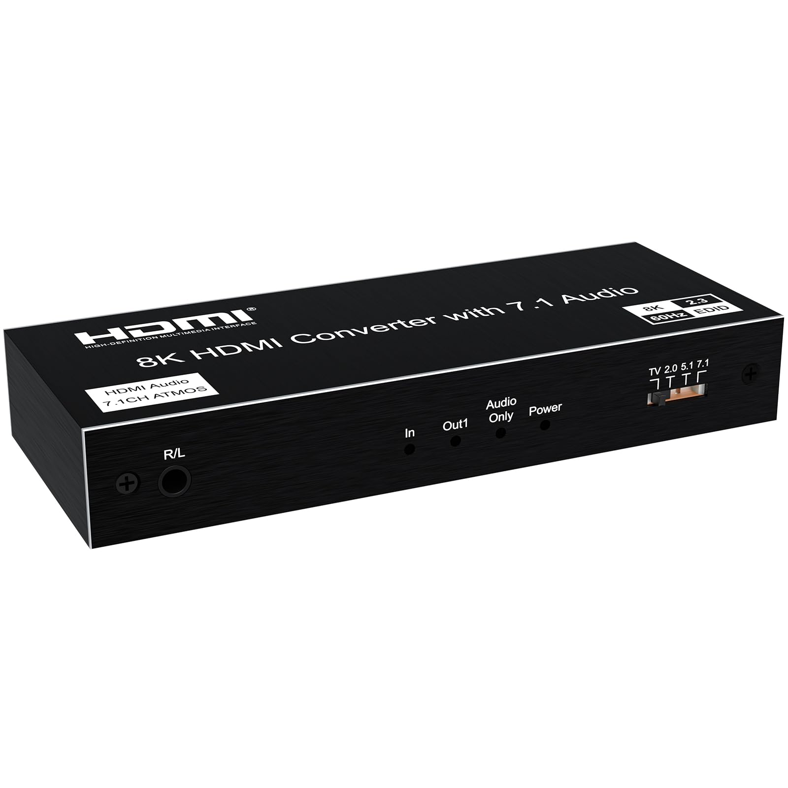 Estrattore audio HDMI 8K60Hz, splitter HDR10 VRR, Toslink coassiale jack da 3,5 mm, per PS5, Xbox, TV, proiettore