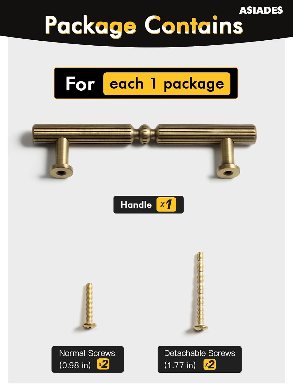 Antique Brass Cabinet Pulls, 3-3/4 Inch (96mm) Hole Center, Vintage Solid Brass Drawer Handles for Kitchen, Dresser, Wardrobe, Closet & Bathroom Hardware