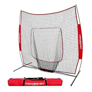 PowerNet Corbin Carroll Baseball Softball Practice Net for Hitting and Throwing with 7×7 Bow Frame
