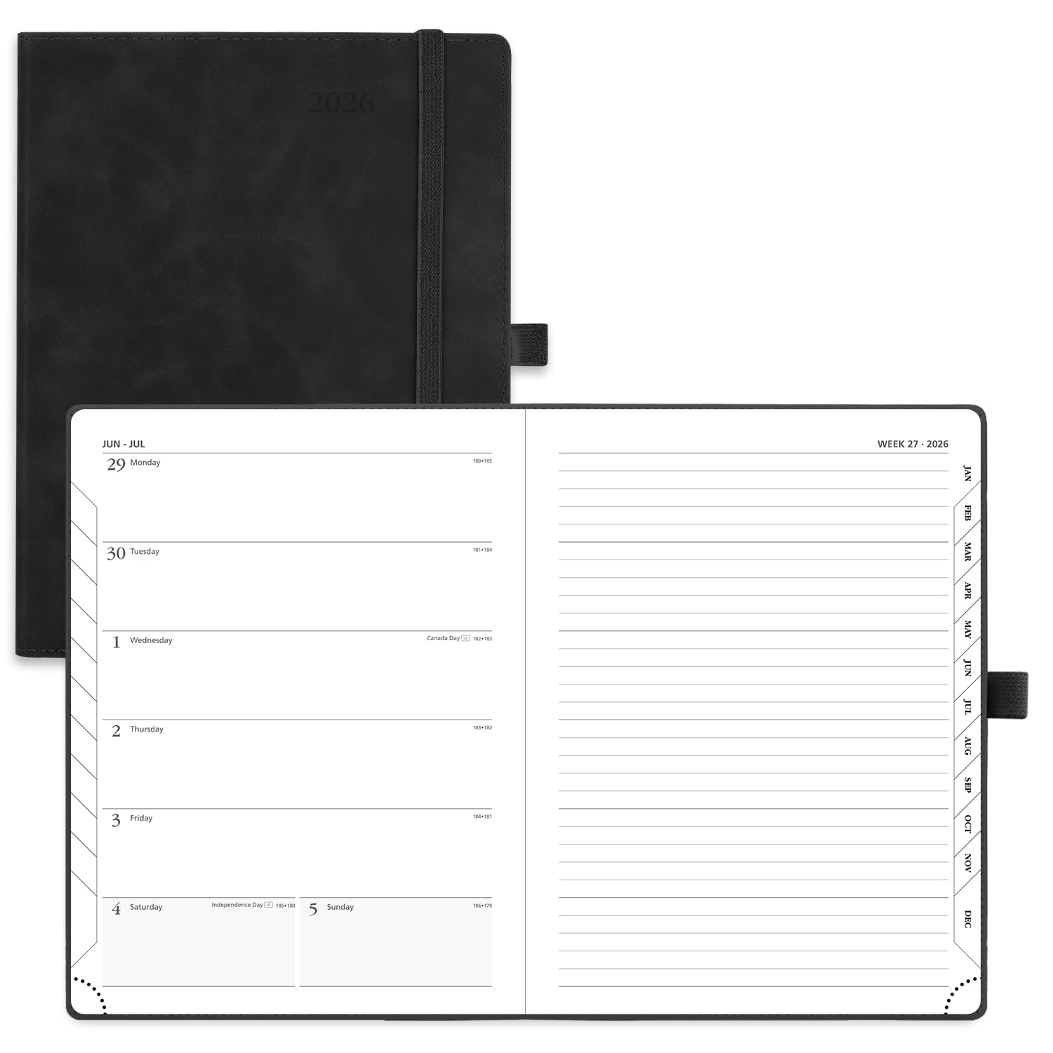 POPRUN 2027 Diary A5 Weekly Planner Softcover, 27 Planner & Notebook In One