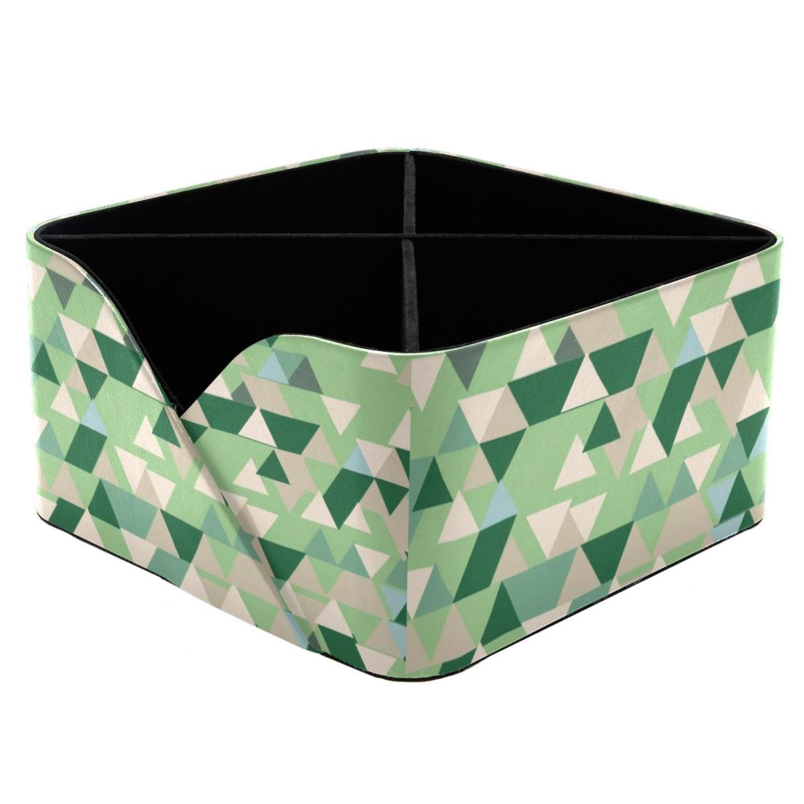 Organiseur de bureau vert triangle rangement papeterie et cosmétique