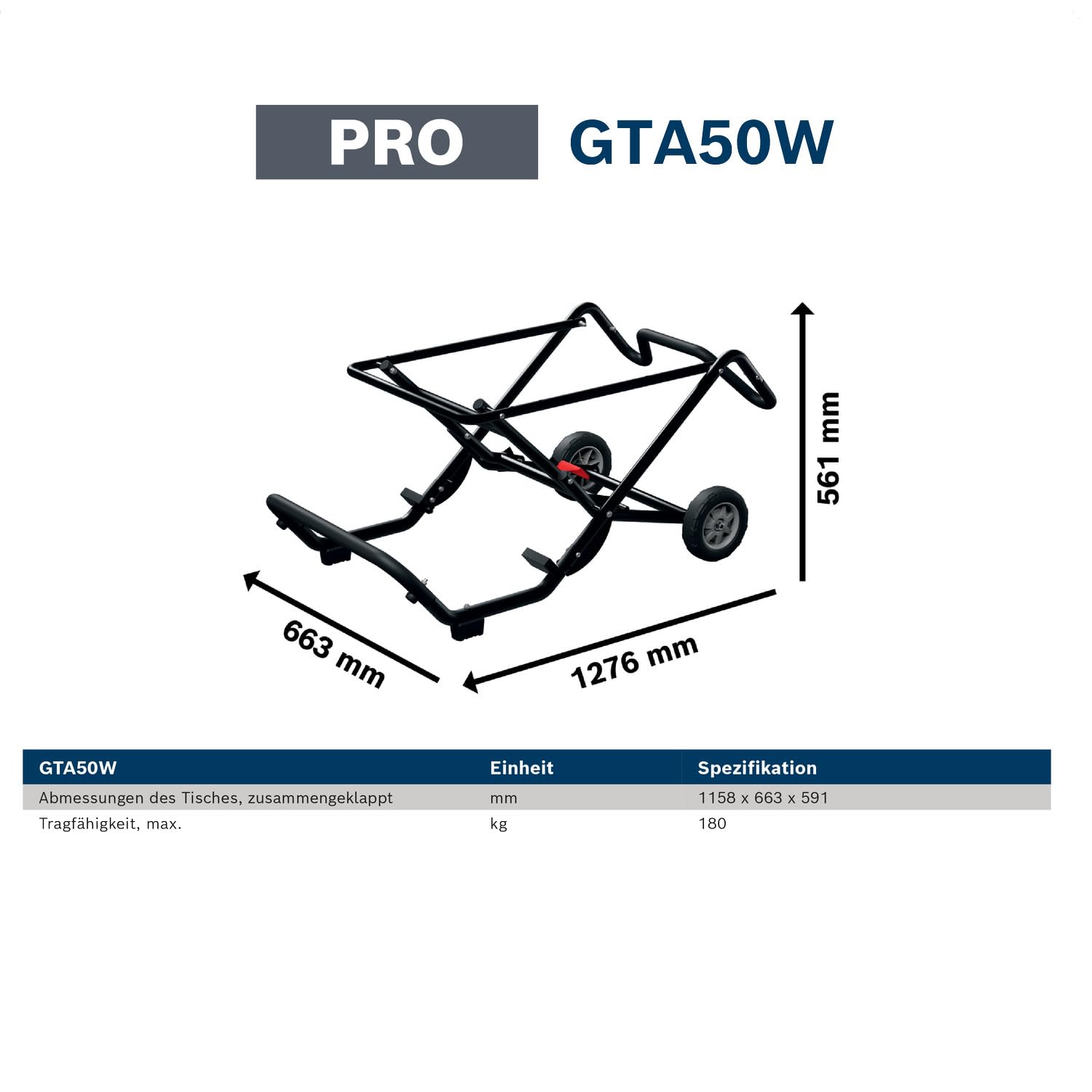 Bosch GTA50W PRO Transport- und Arbeitstisch
