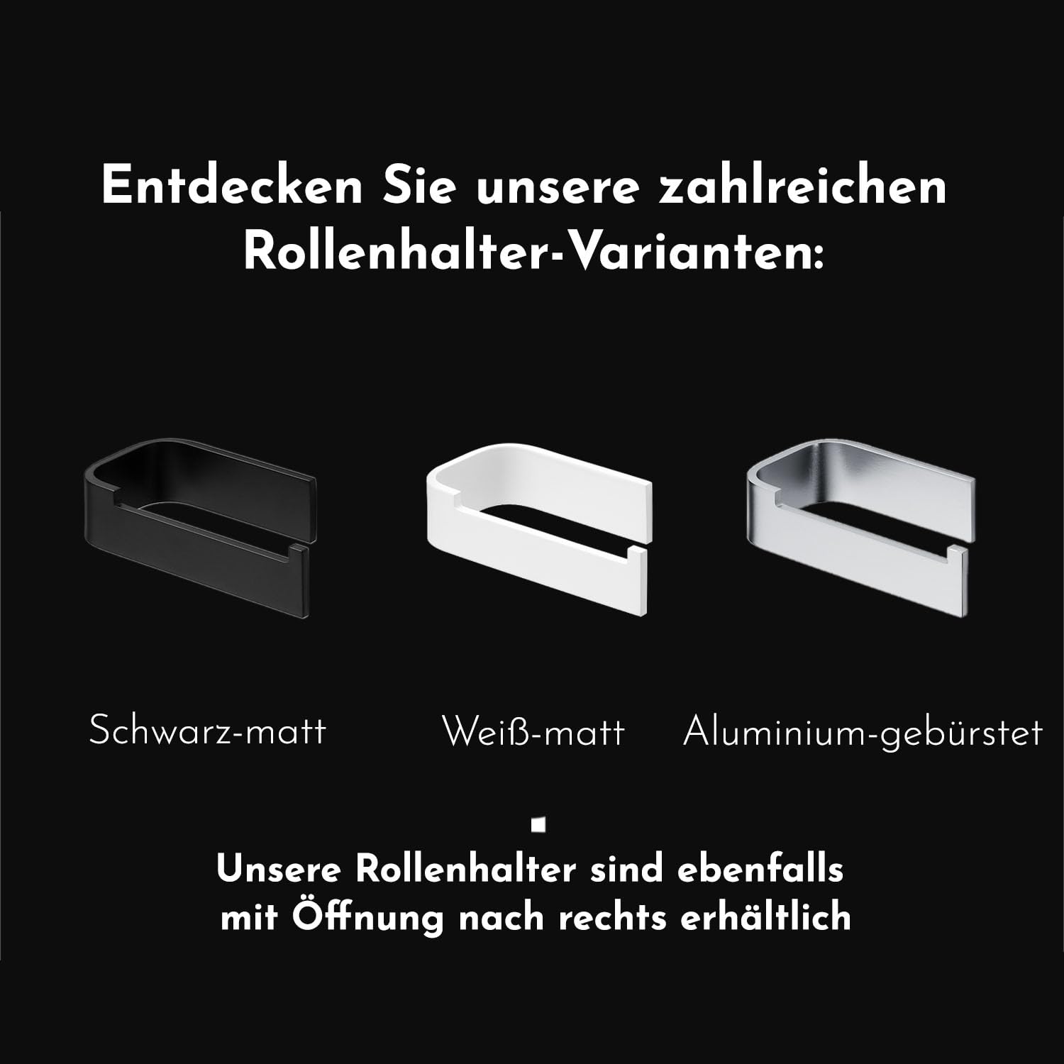 Bürstenking Toilettenpapierhalter ohne Bohren – moderner Klopapierhalter zum Kleben – Selbstklebende Toilettenpapierhalter – WC Rollenhalter mit 3M Kleber – Weiß – Rechts