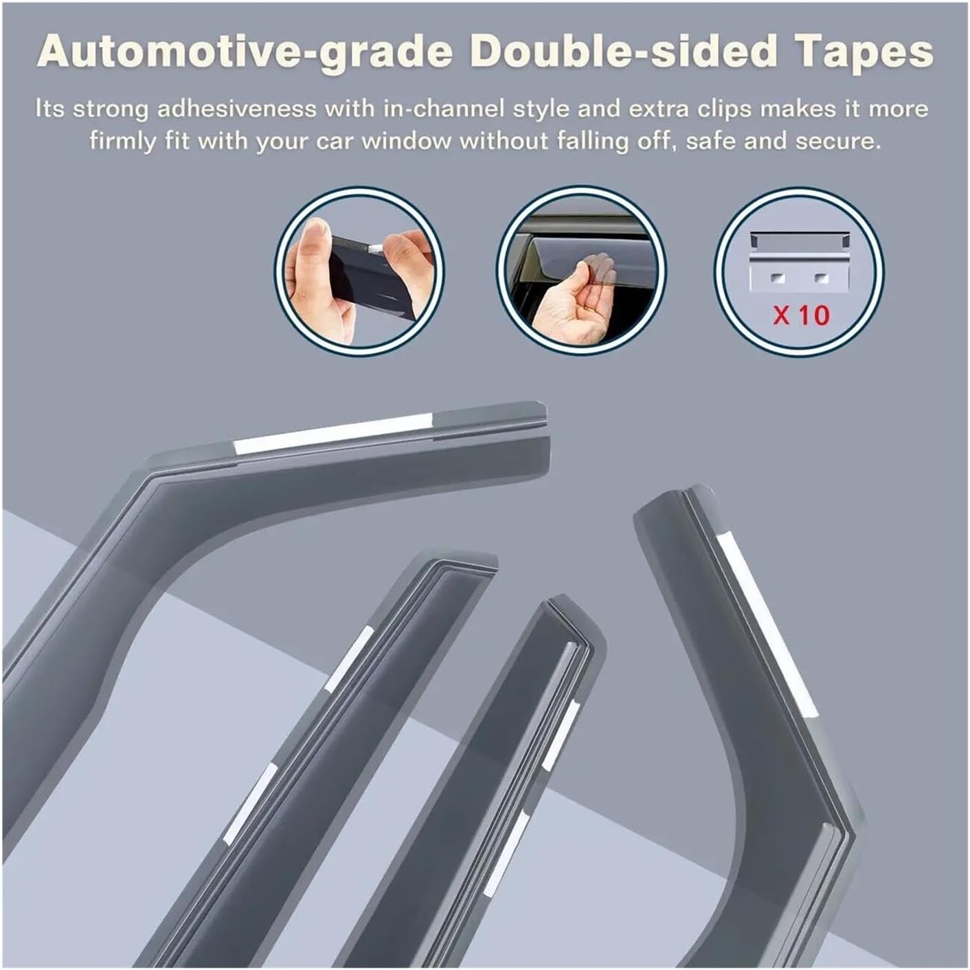 Wind Deflectors Smoke Black Wind Deflectors for VW for Polo MK5 6R/6C 2009 2010 2011 2012 2013 2014 2015 2016 2017 5 Door Hatch 4pc/Set