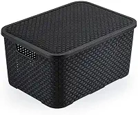 CAIXA ORGANIZADORA RATTAN 20L PRETA
