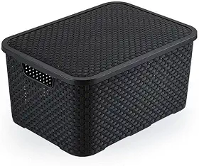 CAIXA ORGANIZADORA RATTAN 20L PRETA