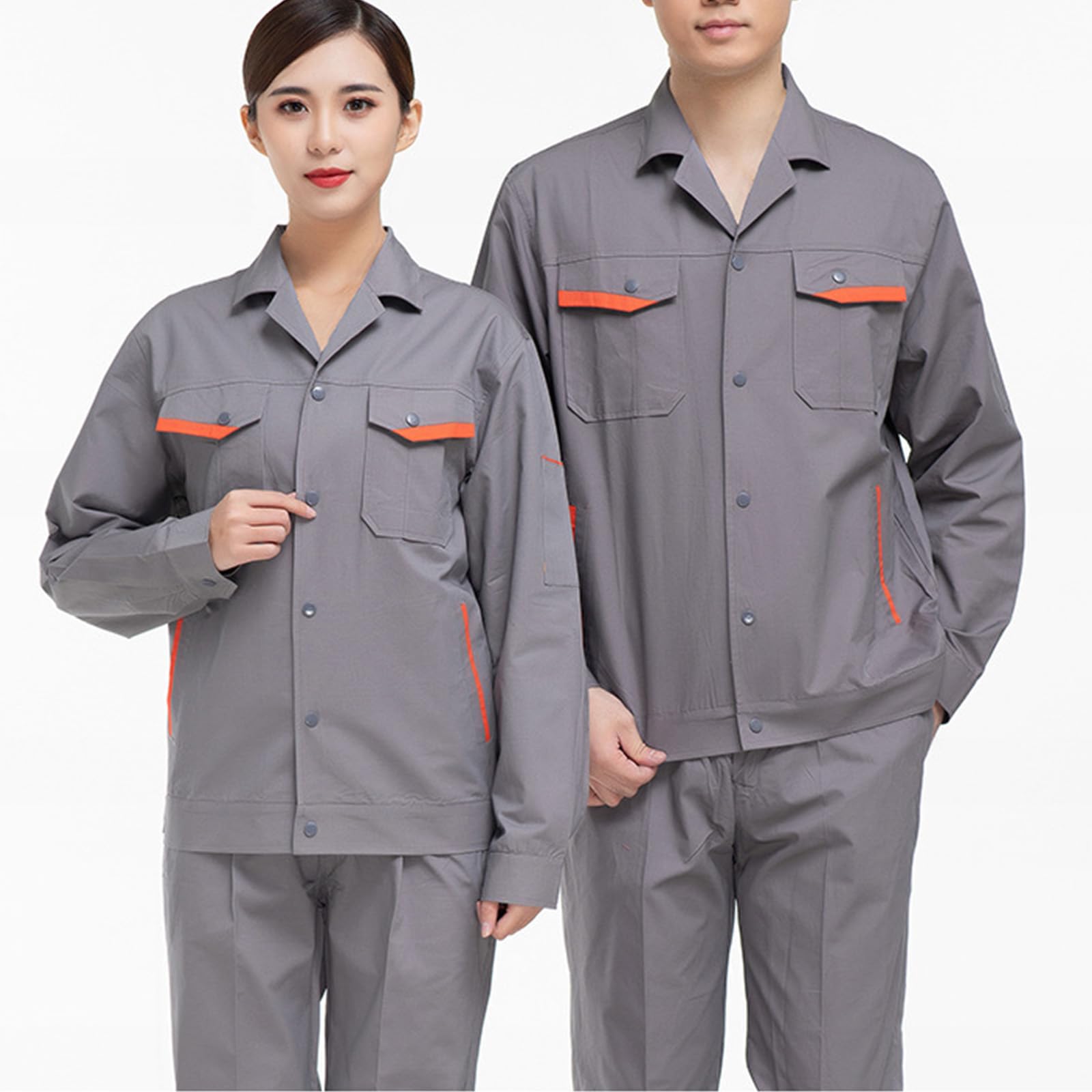 Chaqueta De Trabajo De Manga Corta Unisex Zip Up Overol Workwear Shirt & Pants