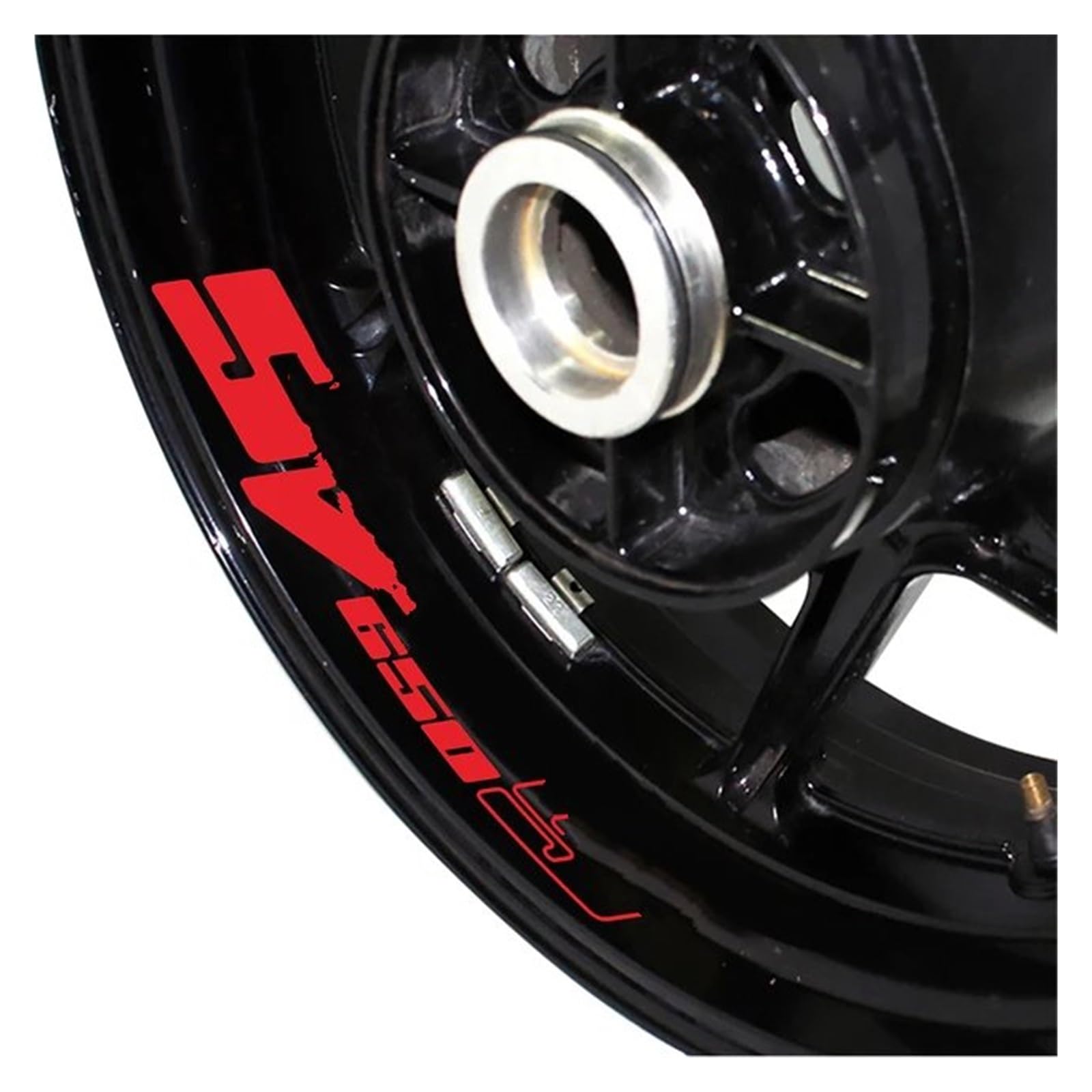Naklejki na koła motocyklowe Odblaskowe Naklejki I Kalkomanie Dekoracji Felg Motocyklowych Wodoodporna Folia Dla S&uzuki Dla SV650S Dla Sv650s Naklejki na felgi(Reflective Red)