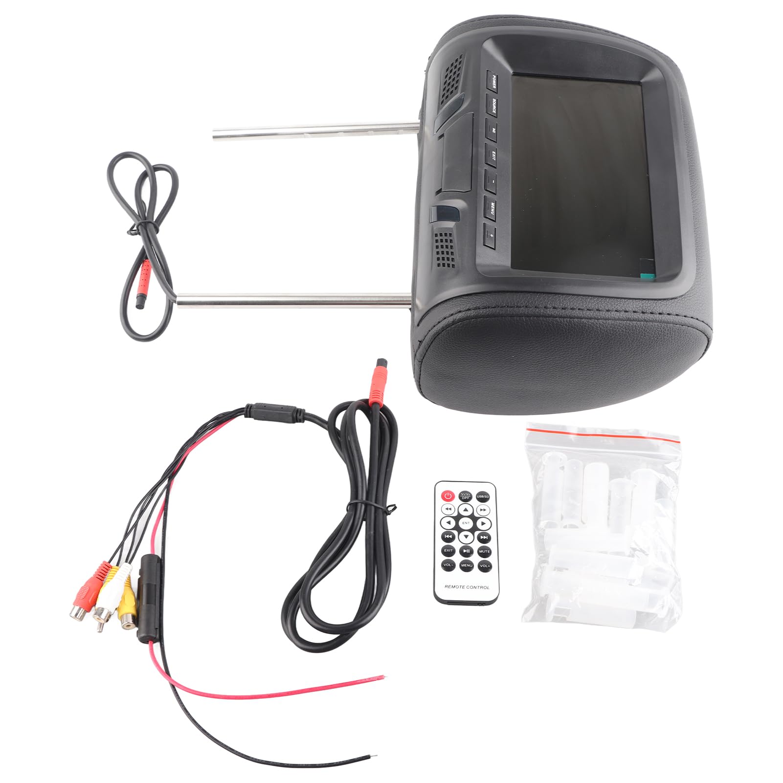 Universale Poggiatesta Monitor Kit, 7 Pollici Auto per Poggiatesta Monitor, Poggiatesta Video Media Player Mp5 Monitor per Auto Con Lettore Multimediale Video per Auto (Nero),Poggiatesta e braccioli