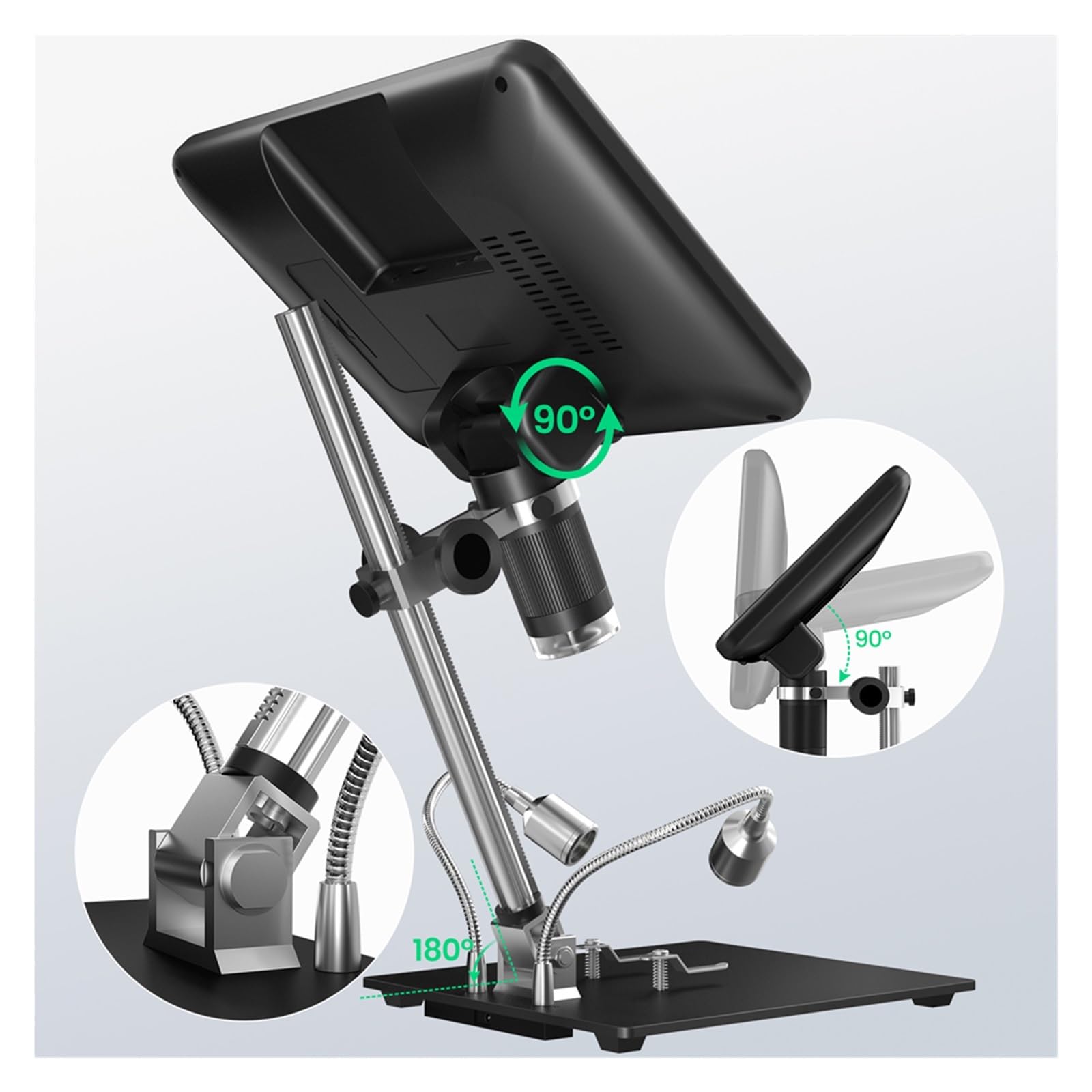 AD210 Digital Microscope 12 Million Pixels IPS Touching Screen 260X Magnification Soldering LED Fill Light(AD210 10.1inch)