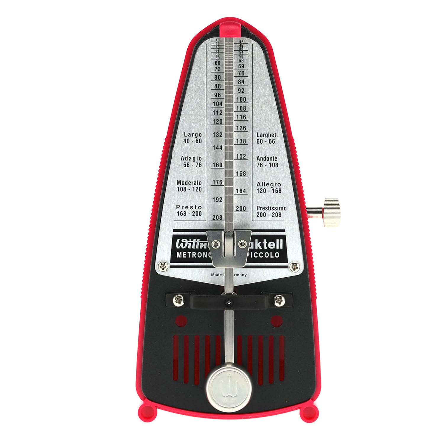 Wittner Taktell Piccolo 830361 mechaniczny metronom ciemnoróżowy ze ściereczką z mikrofibry keepdrum