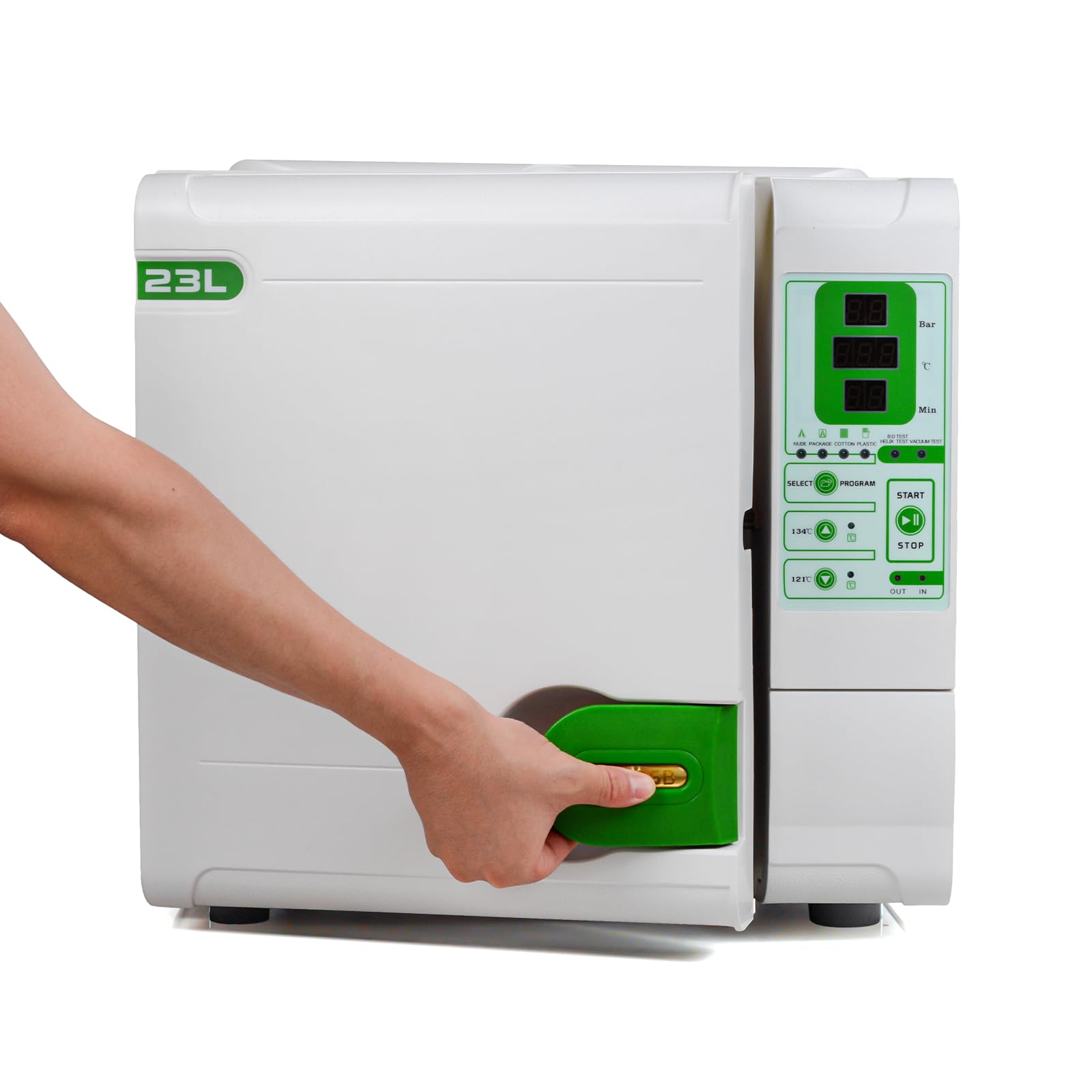 Class B Full-Automatic Autoclave Sterilizer Pre-Vacuum High Temperature Pressure Water Steam Separation Design with Dry Fucntion can USB Connector Record Digital Display (23L)