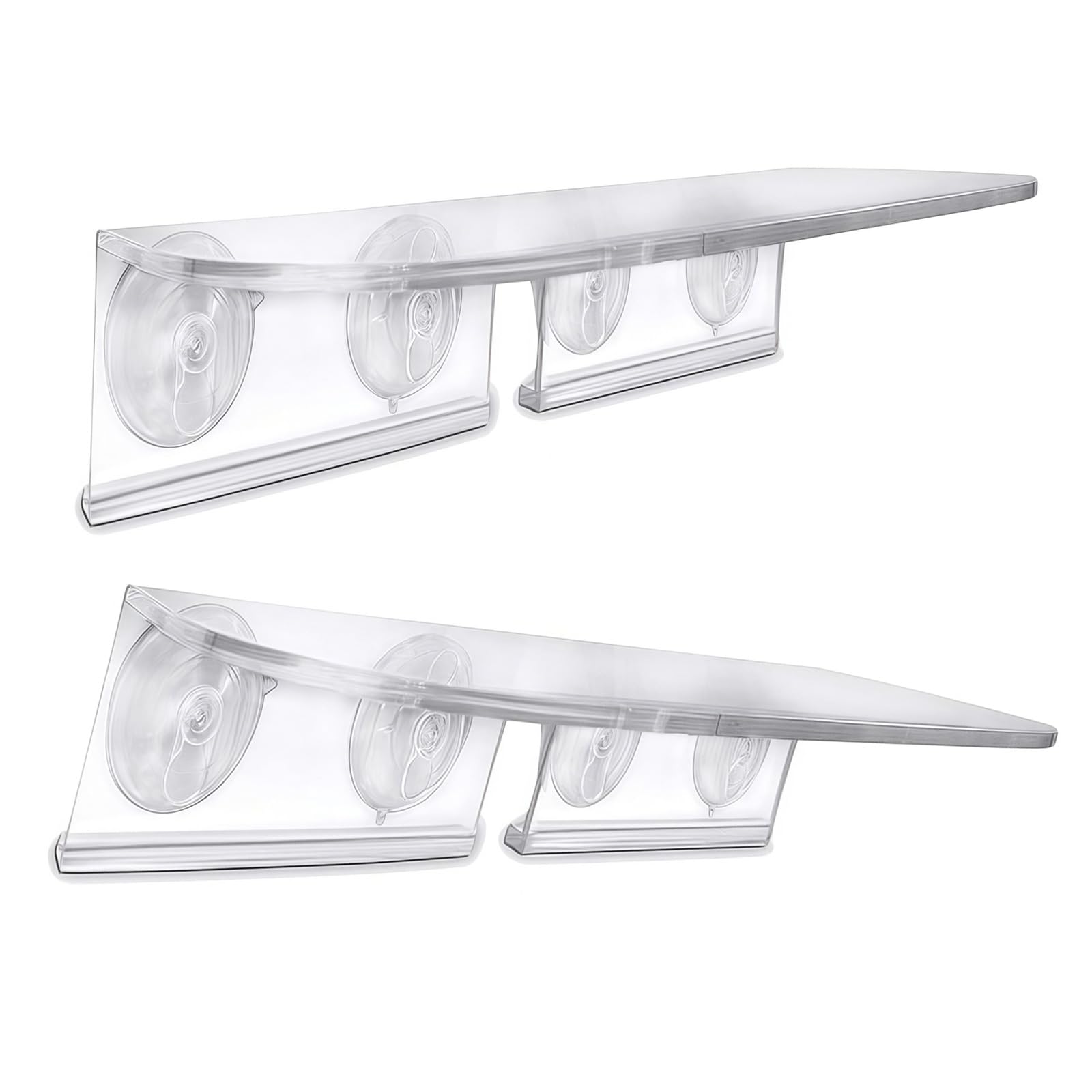 NEWFT Transparency Space Saving Plant Stand for Kitchen Balcony or Living Room Decoration Suction Cup Window Shelf Window Sill Organiser