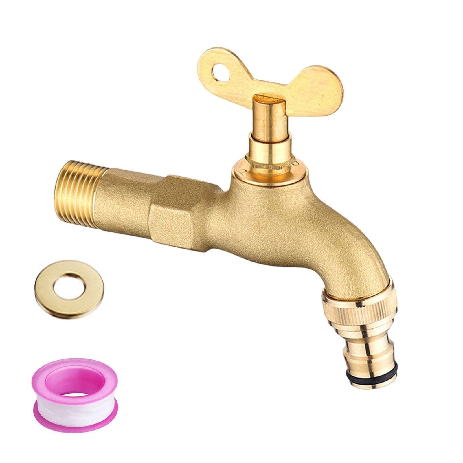 Obotsnoi Thickened Not Ice Controlled Outside Tap Double Flows Output Security Outdoor Water Valves for Gardening Plumbing Reinforced Freeze Resistant Garden Faucet