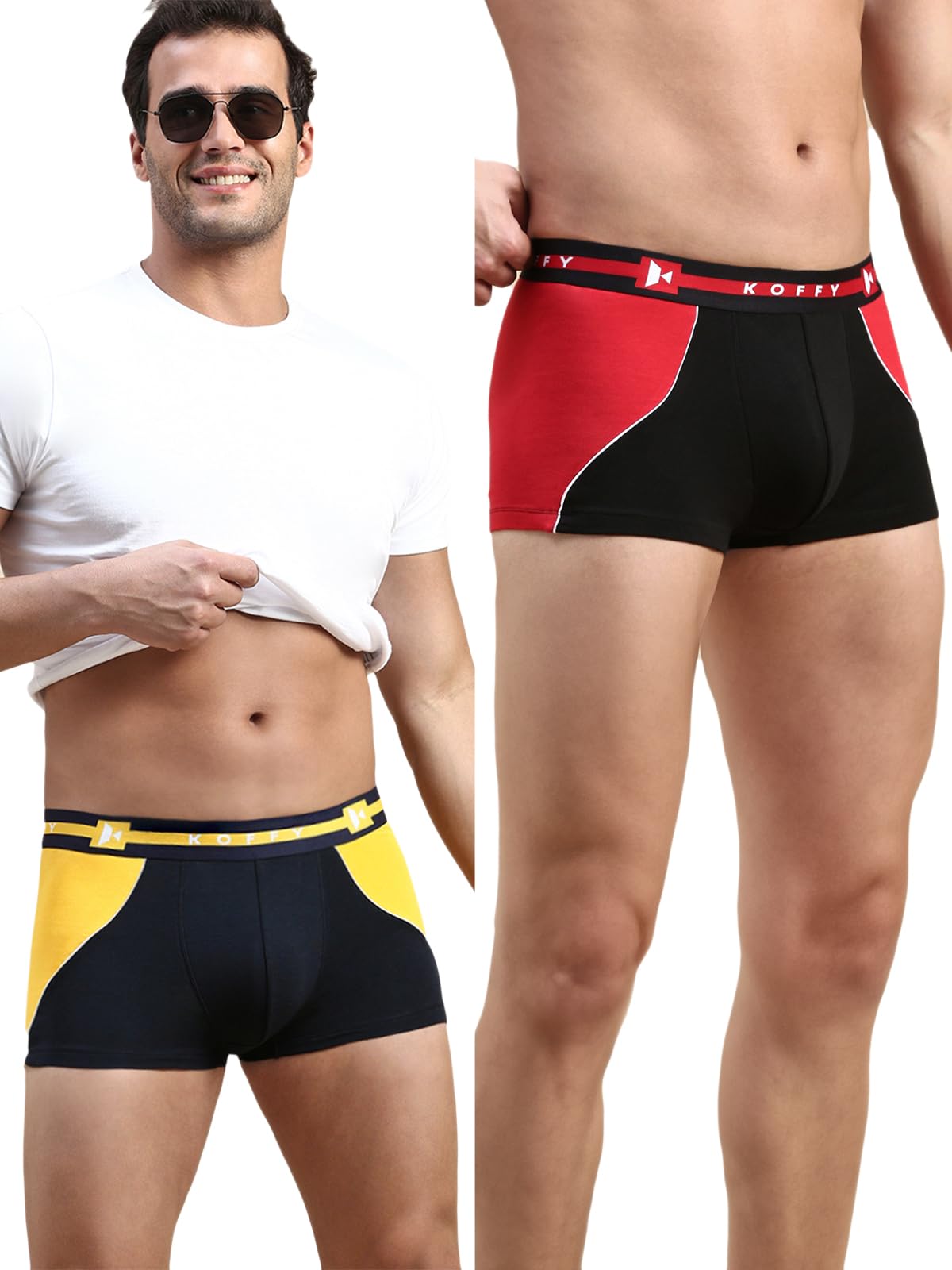 koffy Pliable Cotton Modal Colorblocked Mini Trunk with Seamless Waistband-picture-18