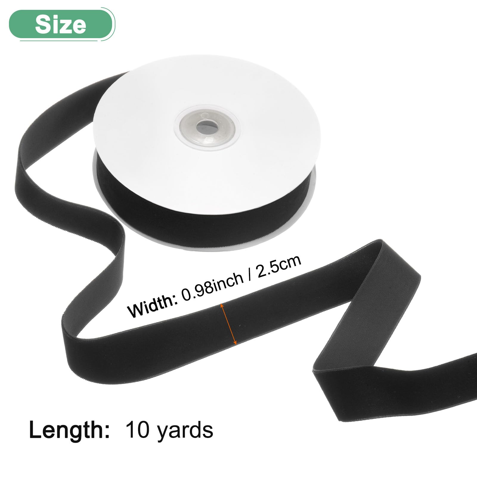 M METERXITY Black Velvet Ribbon - Image 3