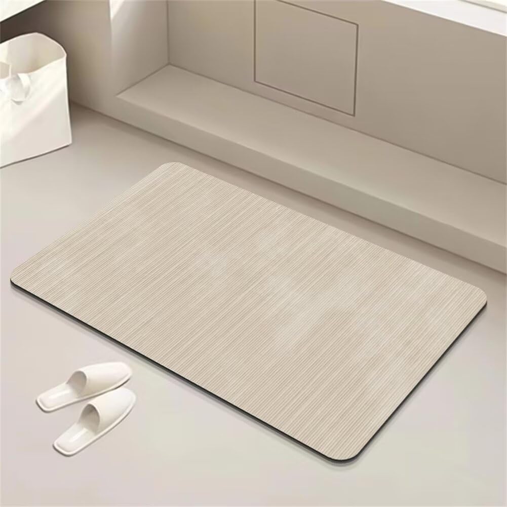 Tapis de salle de bain lavable 80 x 120 cm grand format pour douche et toilettes