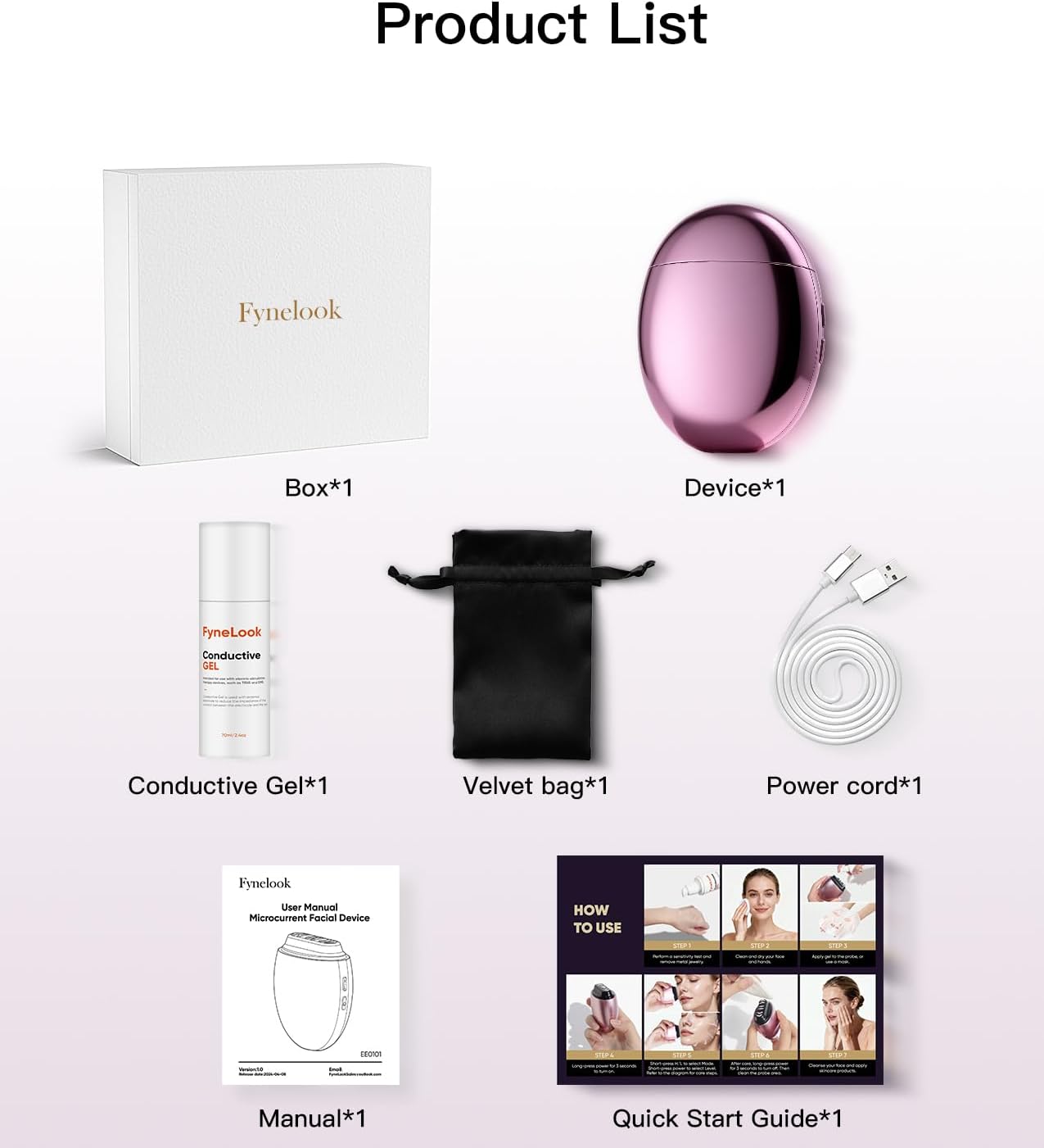 Microcurrent Facial Device, Face Sculpting Tool for Instant Lift & Contour, 6-Point Skin Tightener for Eye Puffiness, Forehead Lines & Jawline, Anti-Aging Face Massager Kit - Image 8