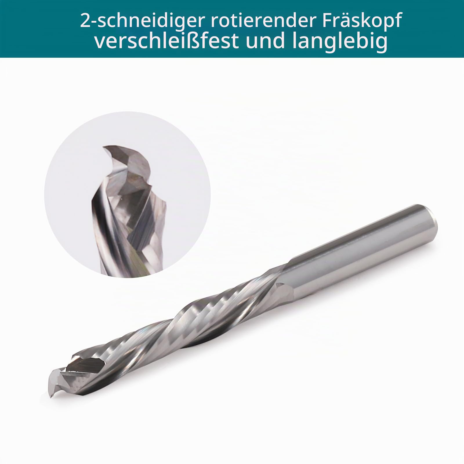 6mm Schaft Downcut CNC Fräser Schaftfräser 2 Stücke, 2-Flöte Spiralnutfräser 25mm Schnittlänge CNC Bohraufsätze Spiralfräser Bit VHM Nutfräser Fräser für Acryl, Sperrholz, Dichteplatte, PVC