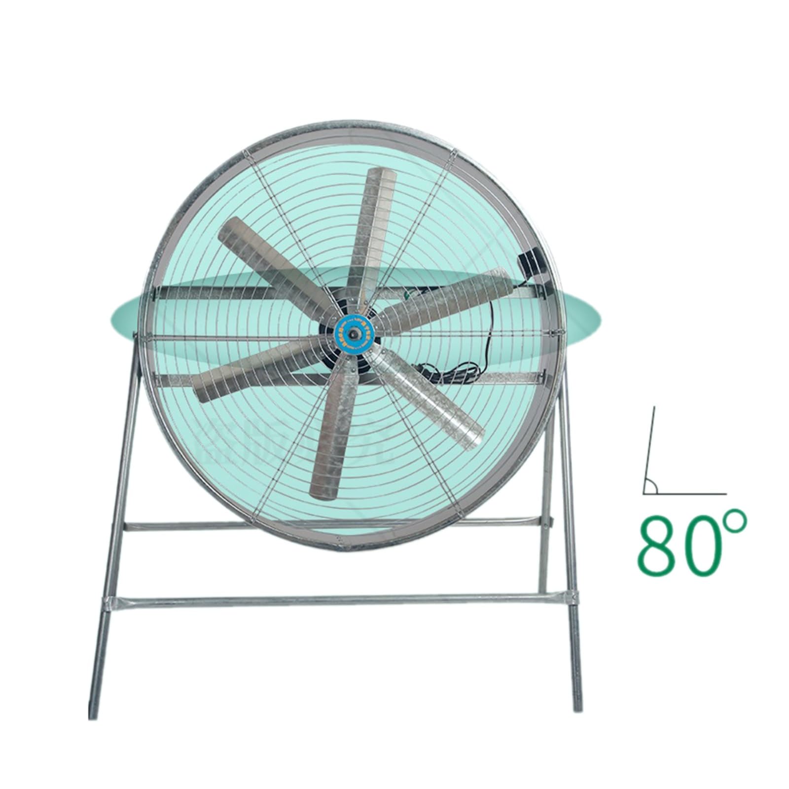 Ventilador de suelo industrial, potente volumen de aire ajustable, ventilador de soplado de tipo poste resistente para agricultura y refrigeración de fábrica
