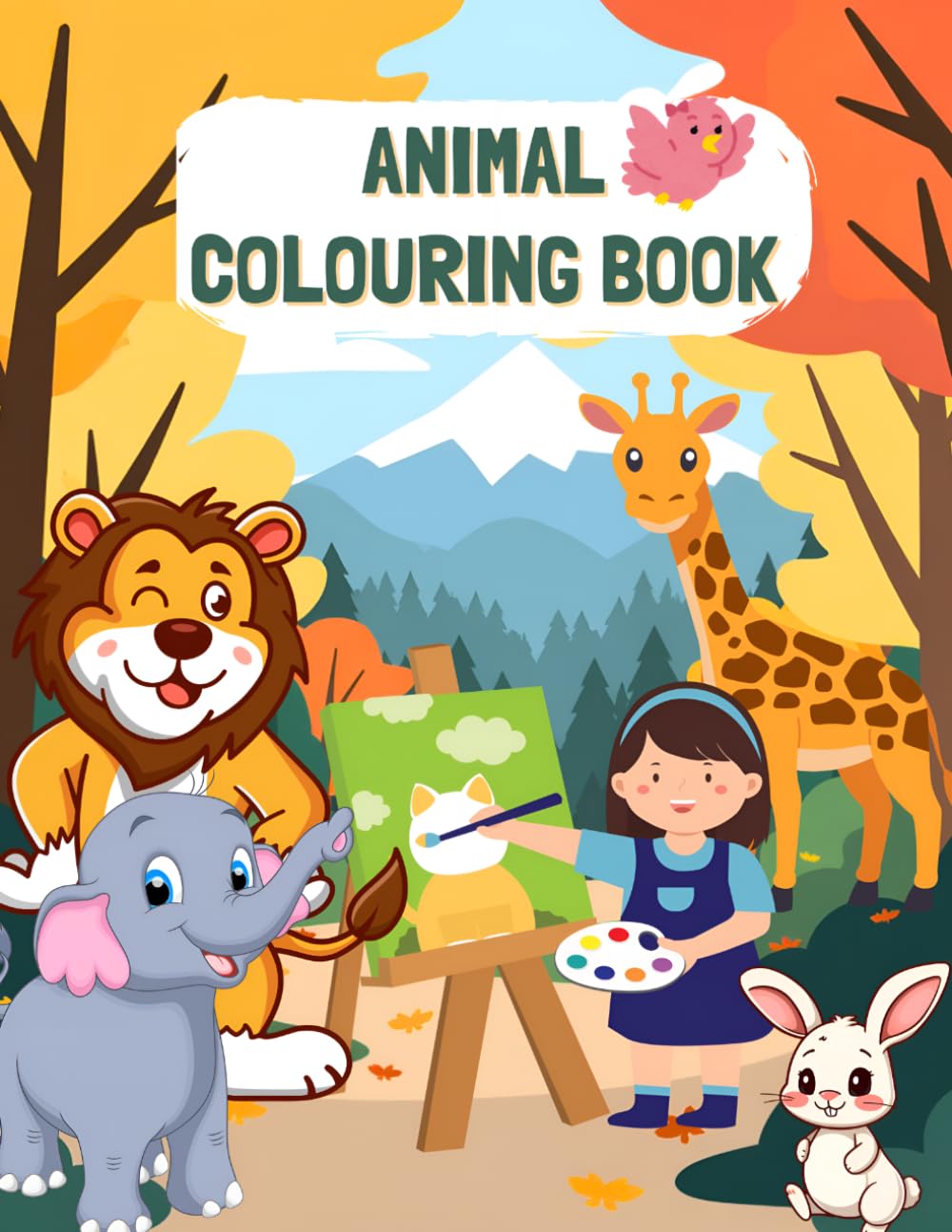Cute Animals Colouring Book for Kids Ages 3–6