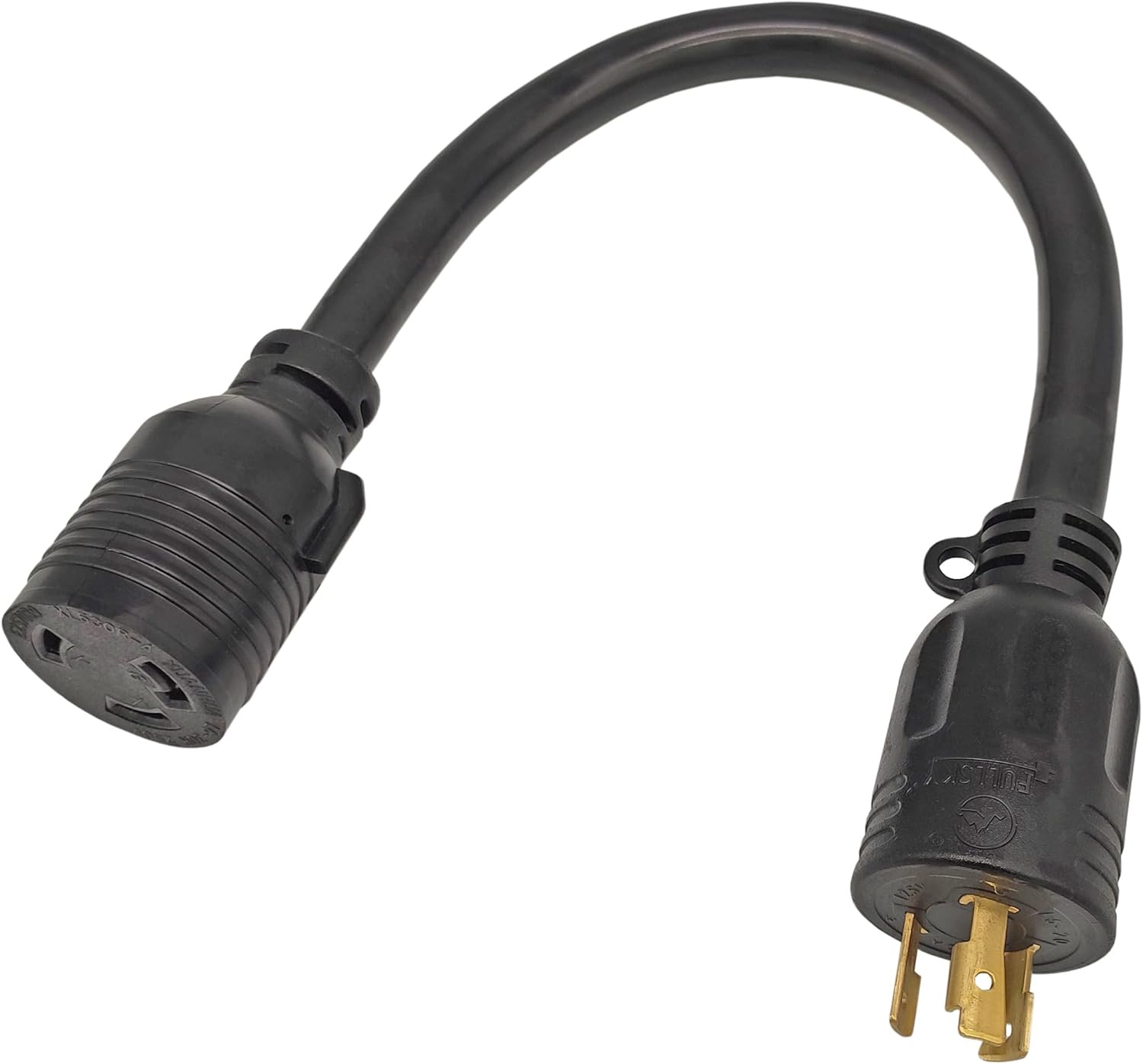 FC-145L631 Male 4 Prong NEMA 14-50P to L6-30R Locking Female 250V 30 Amp 3 Prong Receptacle Power Cord Adapter Connector
