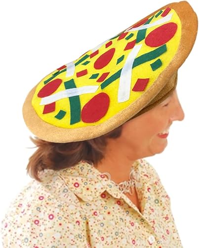 Miniatura 5 de ArtCreativity Divertido sombrero de pizza, divertido accesorio de disfraz de Halloween para niños y adultos, decoraciones de suministros de fiesta