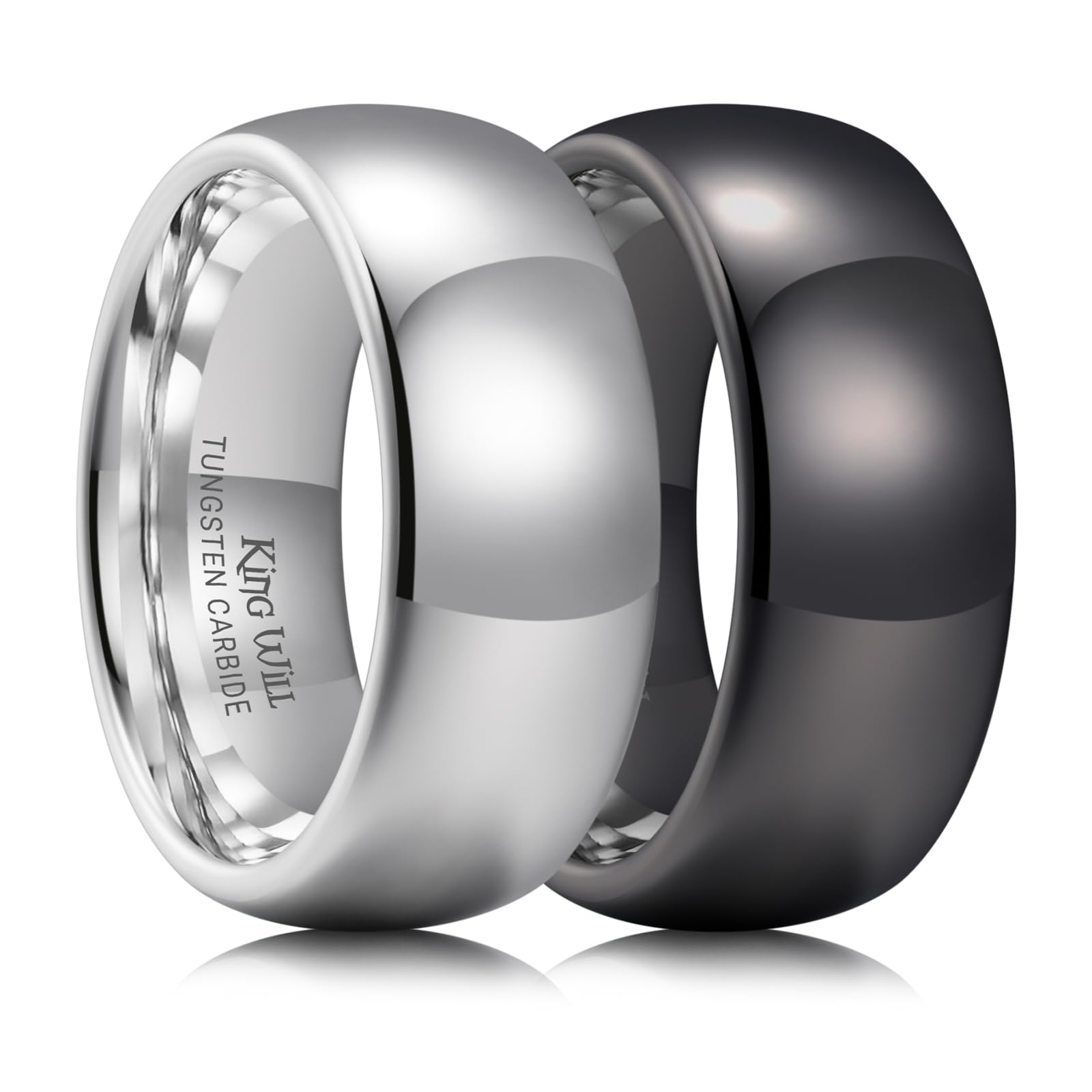 Tungsten Carbide Wedding Band for Men Women Promise Rings for Couples Domed High Polish