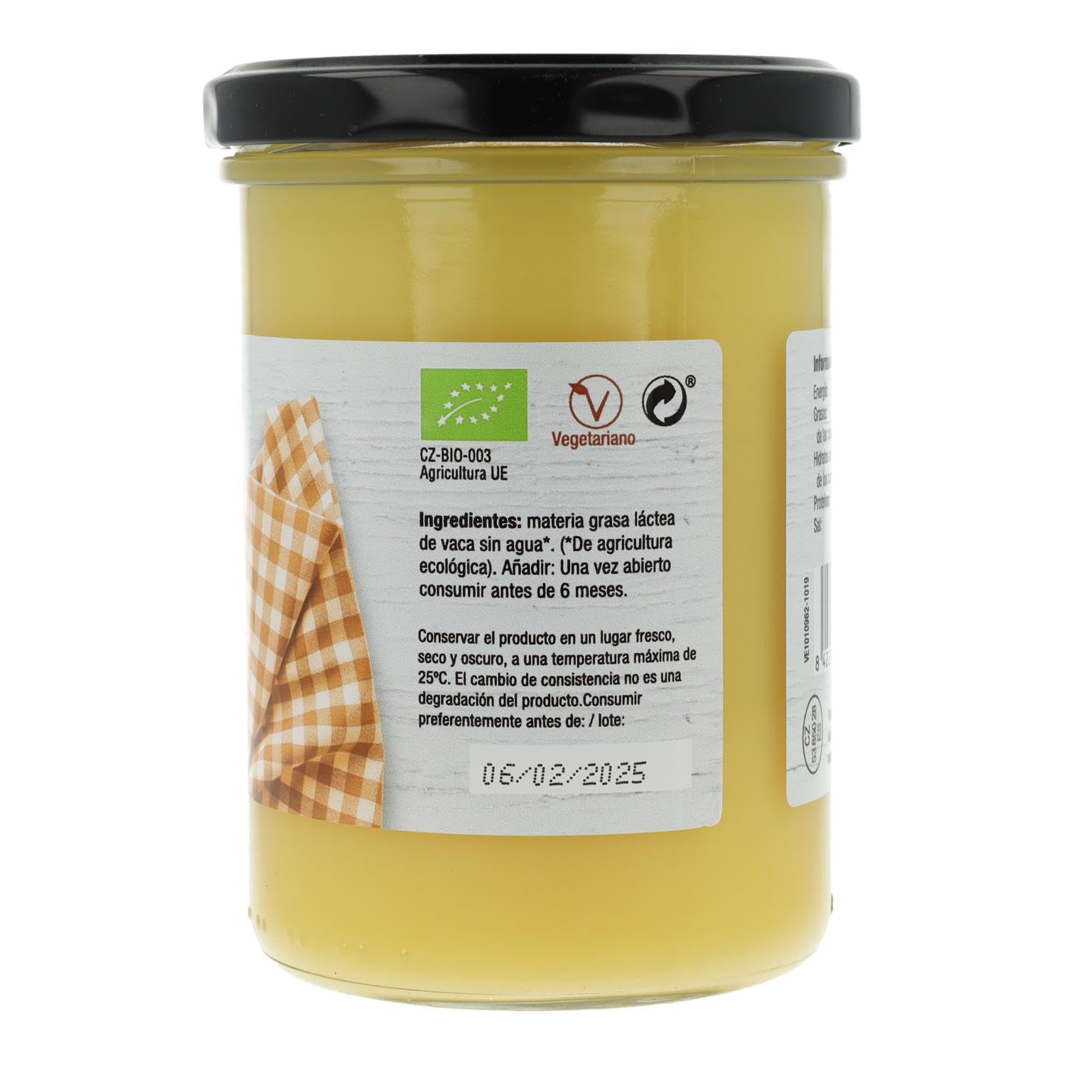 Vegetalia Mantequilla clarificada Ghee ecológica 450 gramos