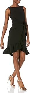 Calvin Klein Women's Sleeveless Cocktail Dress with Wrapping Flounce Hem
