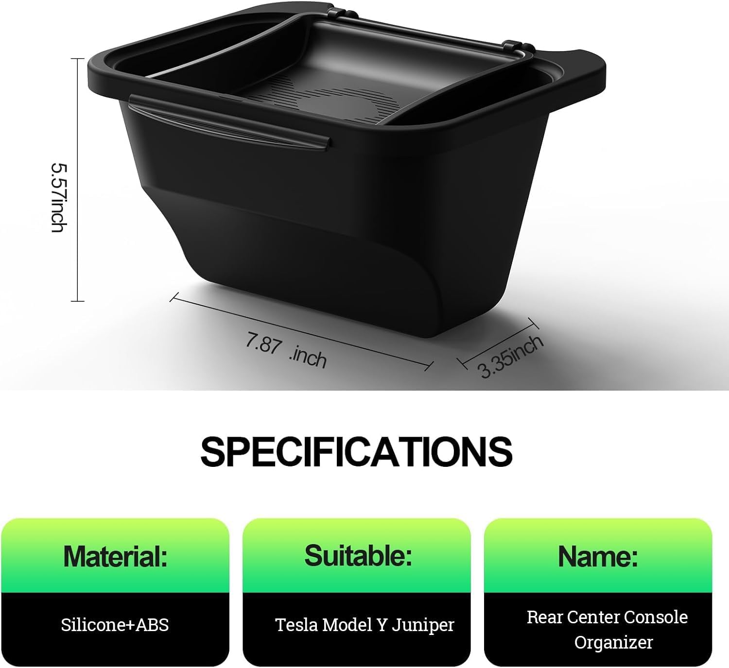 topfit organisateur de console centrale arrière pour Tesla Model Y Juniper boîte de rangement sous siège, poubelle avec couvercle accessoires intérieurs pour Model Y Juniper 2025-2026