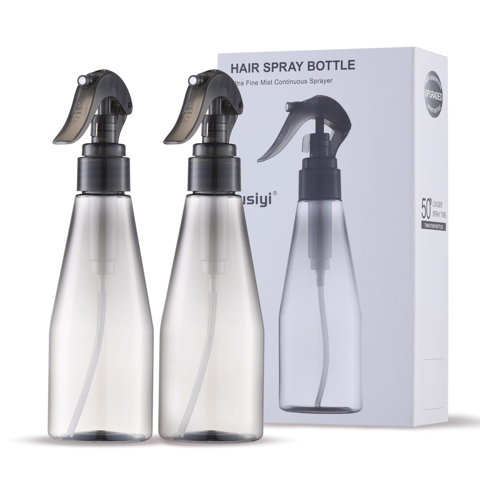 Botella de spray continuo para cabello de 10 onzas, 2 botellas de spray de agua ultrafinas para limpieza, plantas, mascotas (plástico, 300 ml)