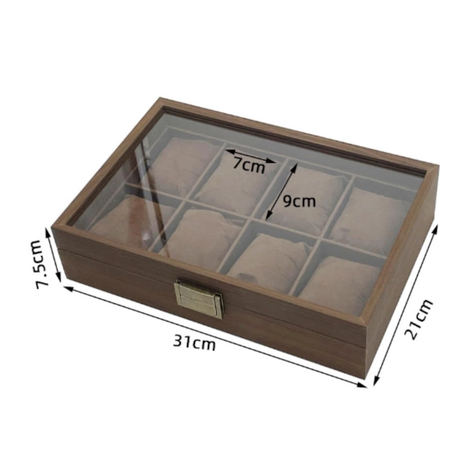 Caja Relojes con Tapa Transparente corativo Caja Expositora Relojes Elegante Organizador para Oficina