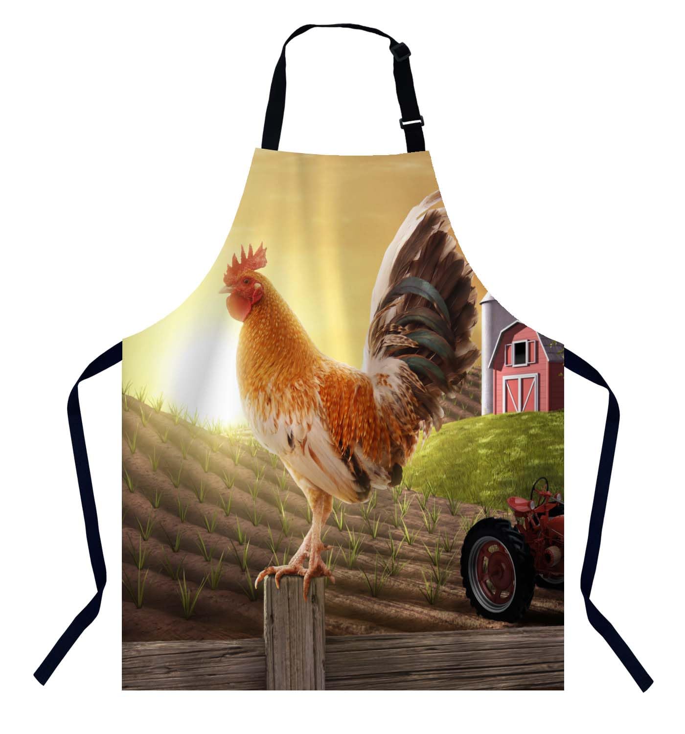 Bgbdeia Men's Rooster Apron Adjustable Neck Bib Apron For Wo,Suitable For Kitchen Cooking Waitress Chef Apron