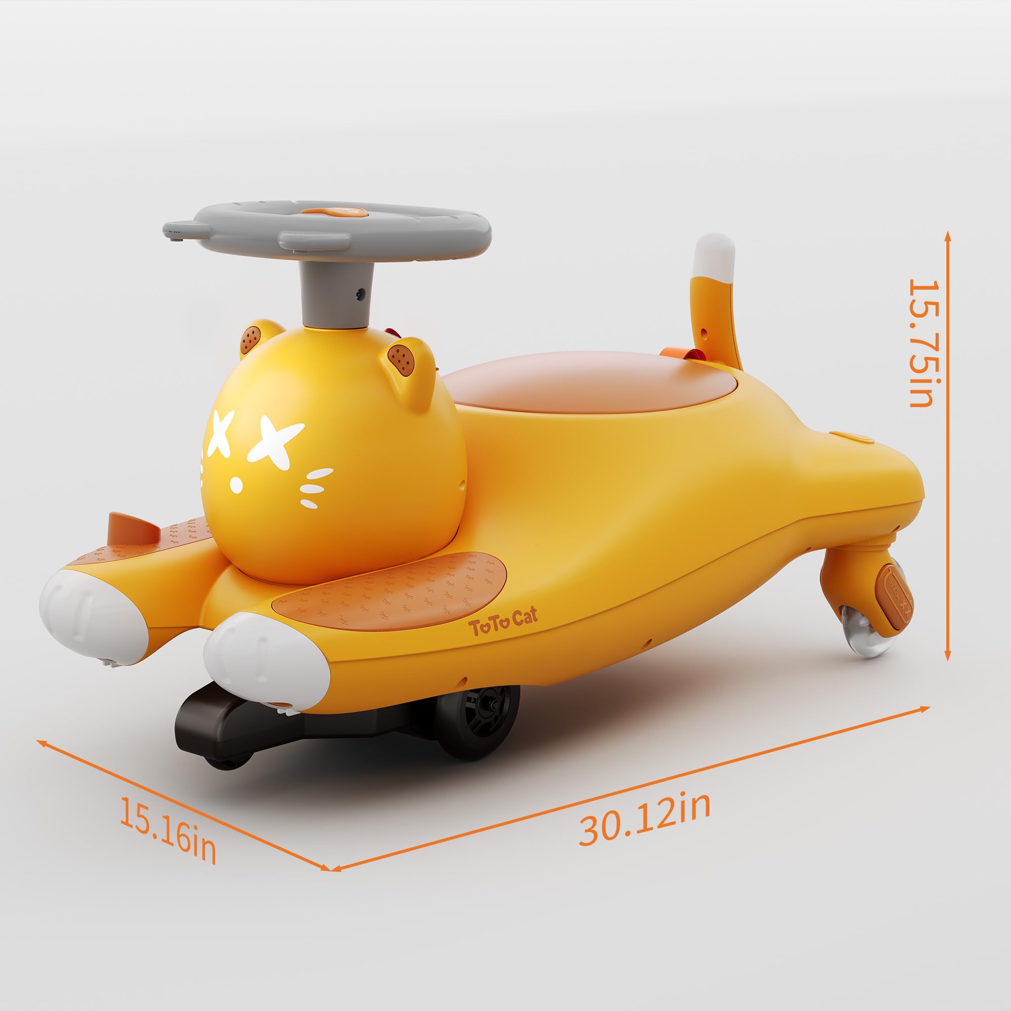 2-en-1 Voiture électrique Enfant 6V Type Wiggle Car à pédales - Moteur 45W - 2 Vitesses - Direction 360° - 2 Places - Roues LED + Musique sans Fil - Couleur : Marron (Standard UE)