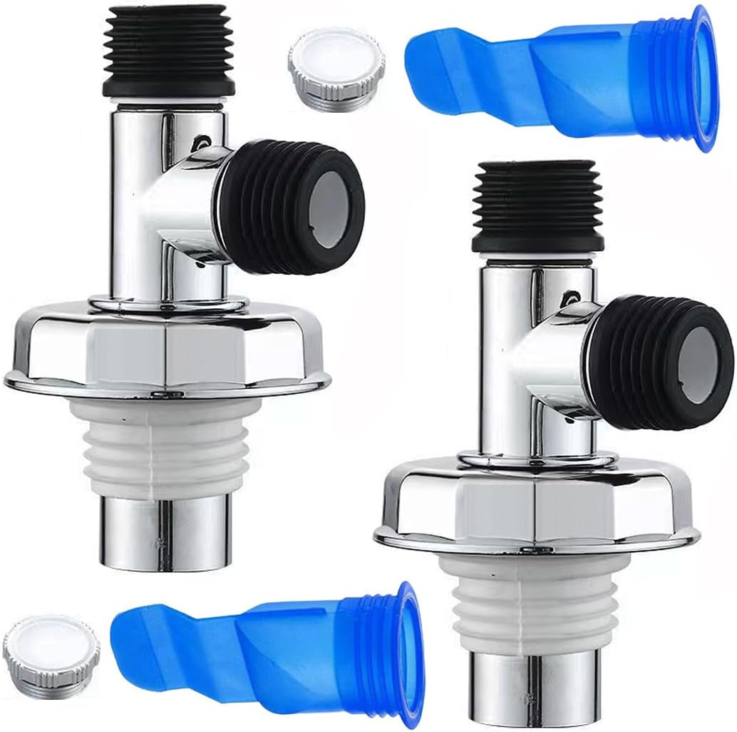 REVHQ 2 Pack Washing Machine Floor Drain Adapter Anti-Overflow Deodorant Joint Universal Sewer Pipe Connector Easy to Install Laundry Machine Floor Drain Adapter T-Shaped