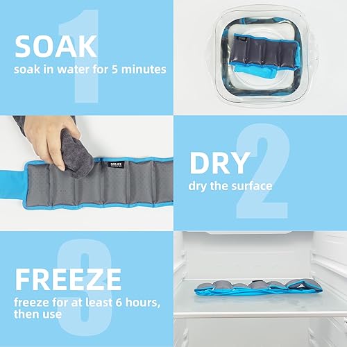 Miniatura 3 de Envoltura de hielo para el cuello con 7 paquetes de gel, compresa de terapia fría para aliviar el dolor de cuello, recuperación de cirugía y