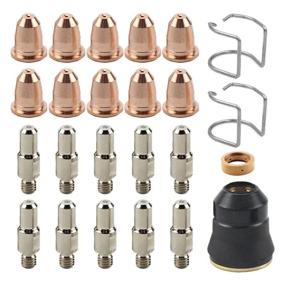 Ijsdnvjndx As Shown Electrode Tip Cup Consumables Fit Razorweld Cut 45 Cut45 Plasma Cutter Parts 24 Pcs Kit