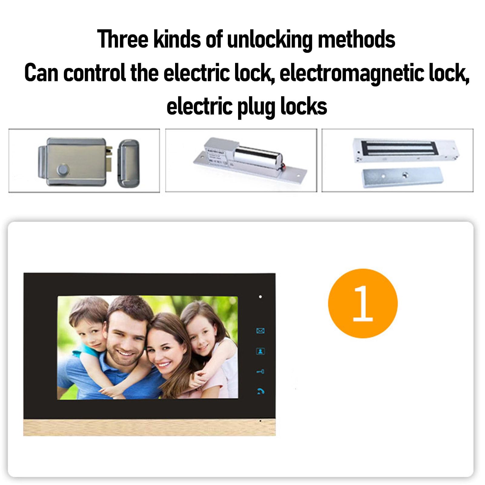 di Videocitofono, Monitor da 7 Pollici Videocitofono con Telecamera, Citofono Bidirezionale per Interni Ed Esterni per Villa, Ufficio Domestico, 1 Telecamera 2 Schermi (SILVER)