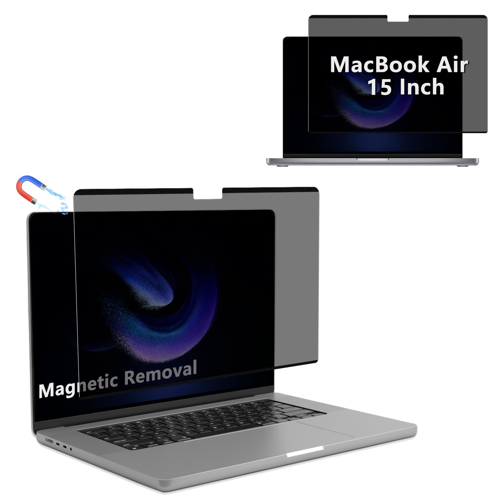 Pantalla de Privacidad para MacBook Air 15 Pulgadas M5/M4/M3/M2 (2023-2026), Magnético Filtro Privacy Screen Filter, Privacy de Film Extraíble Anti UV Protector de Pantalla para Ordenador