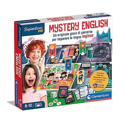 Clementoni - 16598 - Sapientino più - Mistery English - Gioco da Tavolo Educativo per Bambini dai 6 Anni per Imparare L'Inglese (Gioco in Italiano), Made in Italy