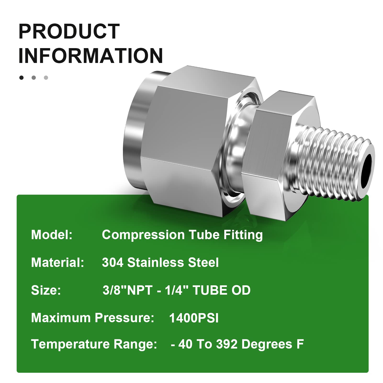 Snapklik.com : TAISHER 2PCS 304 Stainless Steel Compression Tube Pipe ...