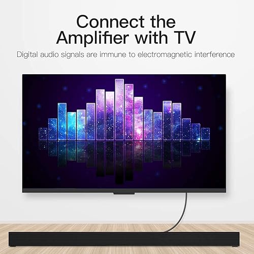 Miniatura 3 de VENTION Cable de audio óptico digital de 6.6 pies, cable de audio Toslink de fibra SPDIF para Blu-ray CD DVD, barra de sonido, Smart TV, cine en