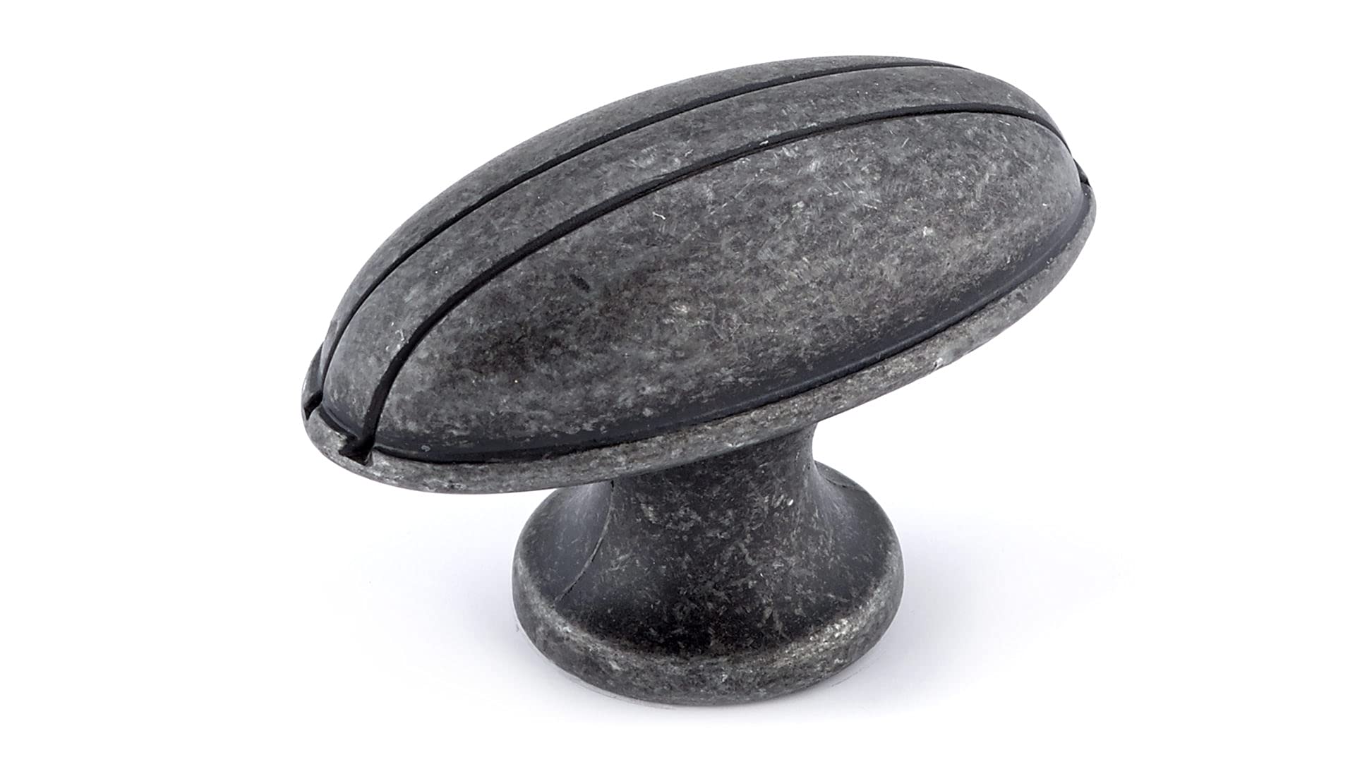 Top view of Richelieu Hardware BP391299903 Chaillot Collection Cabinet Knob in antique iron finish.