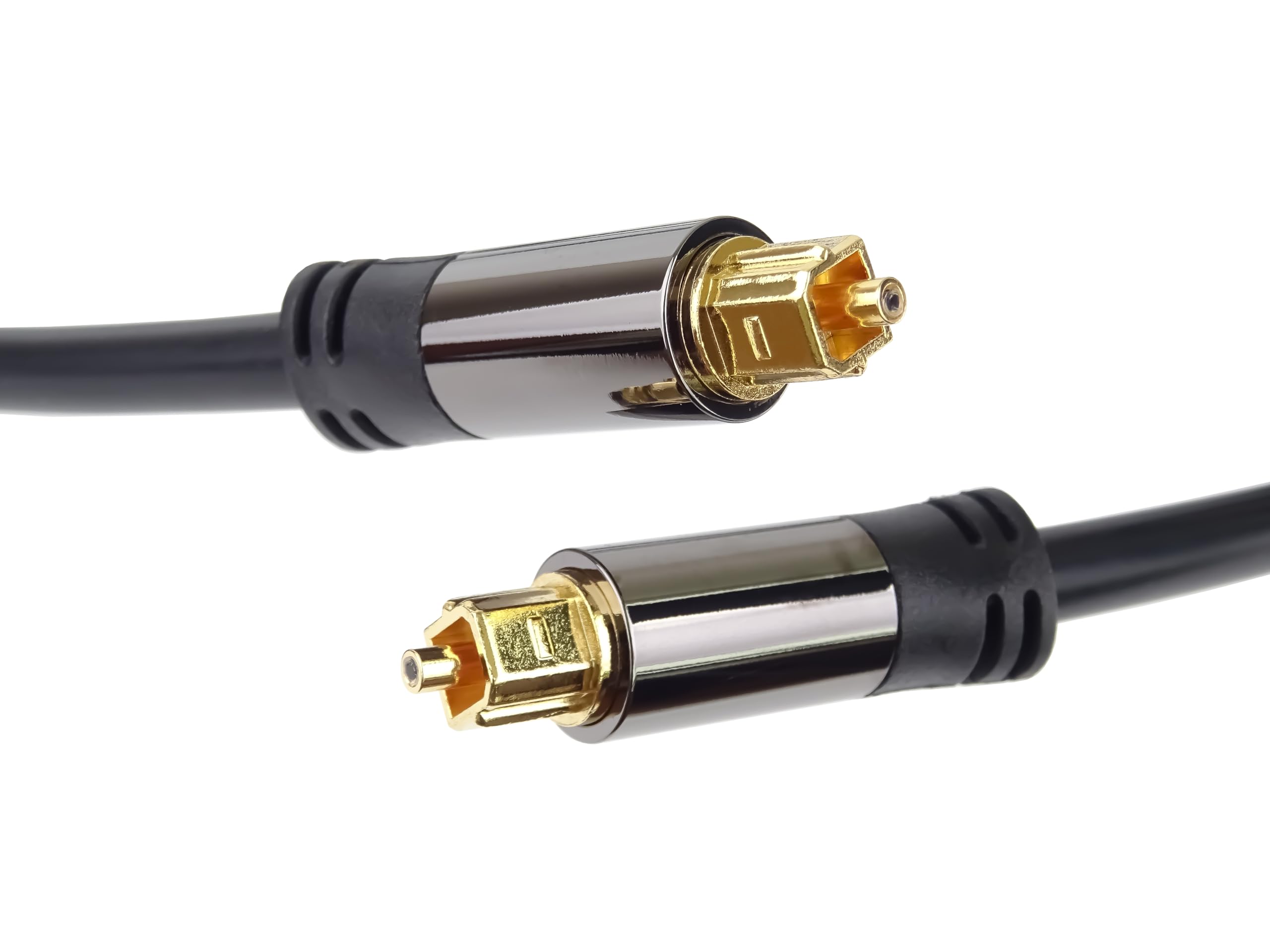 PremiumCord 0.5m Toslink Optyczny kabel audio 6mm OD Toslink Plug-on męski kabel cyfrowy do HiFi Stereo dźwiękowy telewizor HQ Audio lutowane czarne srebrne złoto