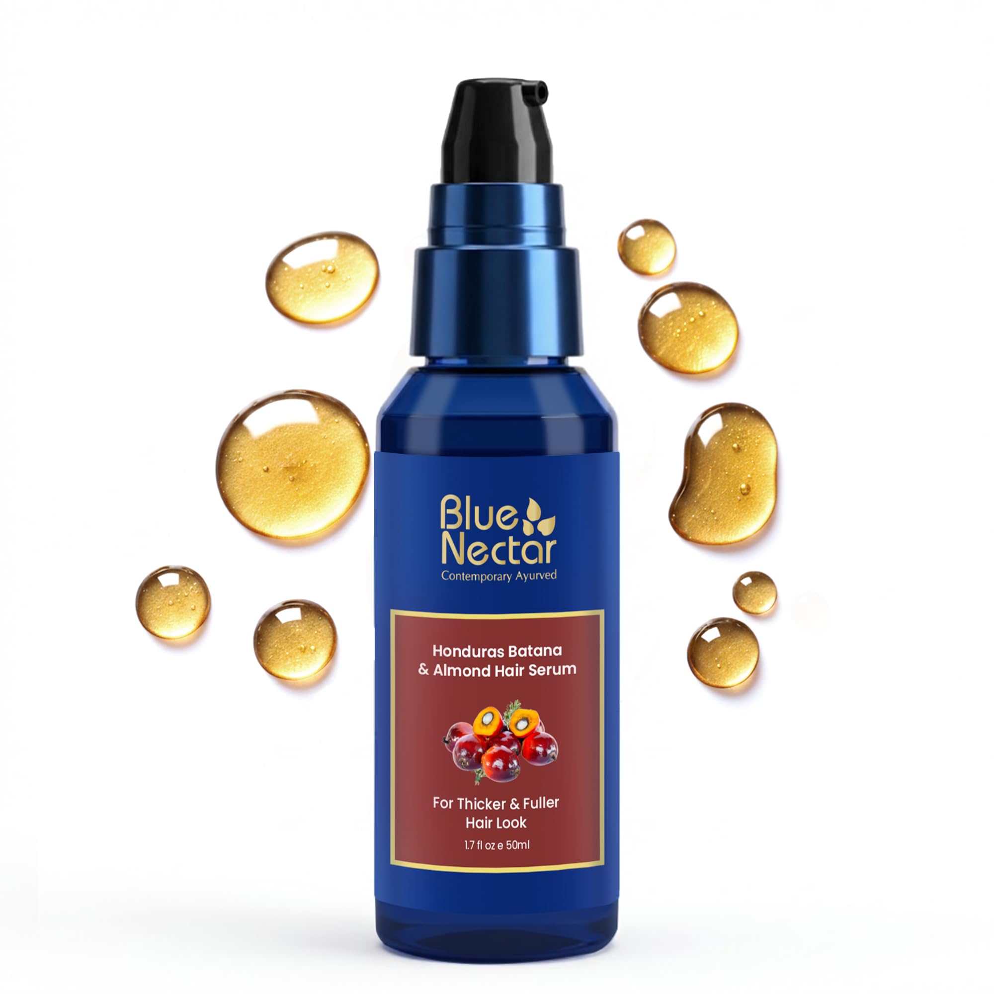 Blue Nectar Honduras Batana Haarserum für volleres Haar, nicht fettende Formel, alle Haartypen, Haarwachstumsserum für Damen und Herren, 18 Kräuter, 50 ml