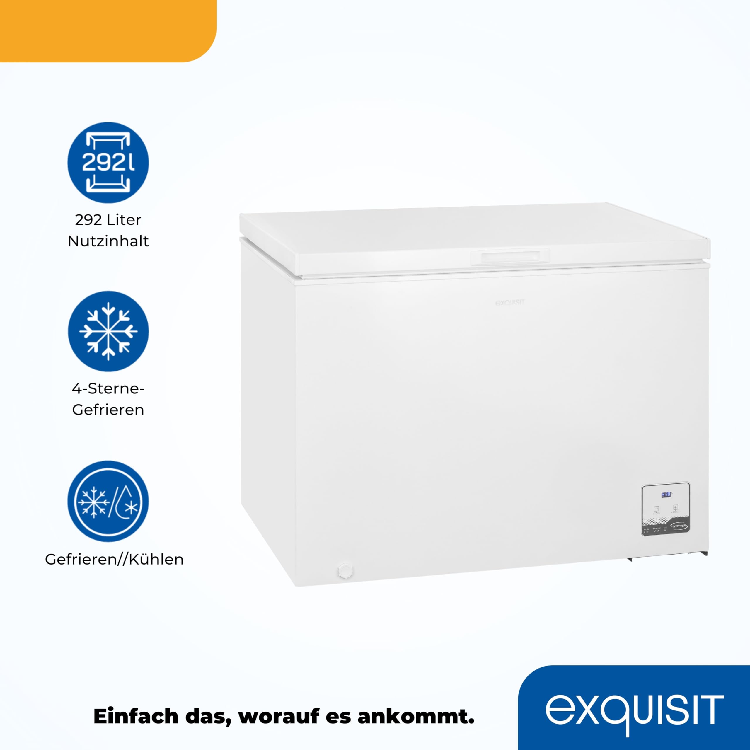 Exquisit GT300-050C Gefriertruhe - 292 L Tiefkühltruhe mit Kühlfunktion